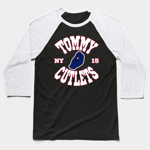 Tommy Cutlets 15 Italian Hand, New York Baseball T-Shirt by Megadorim